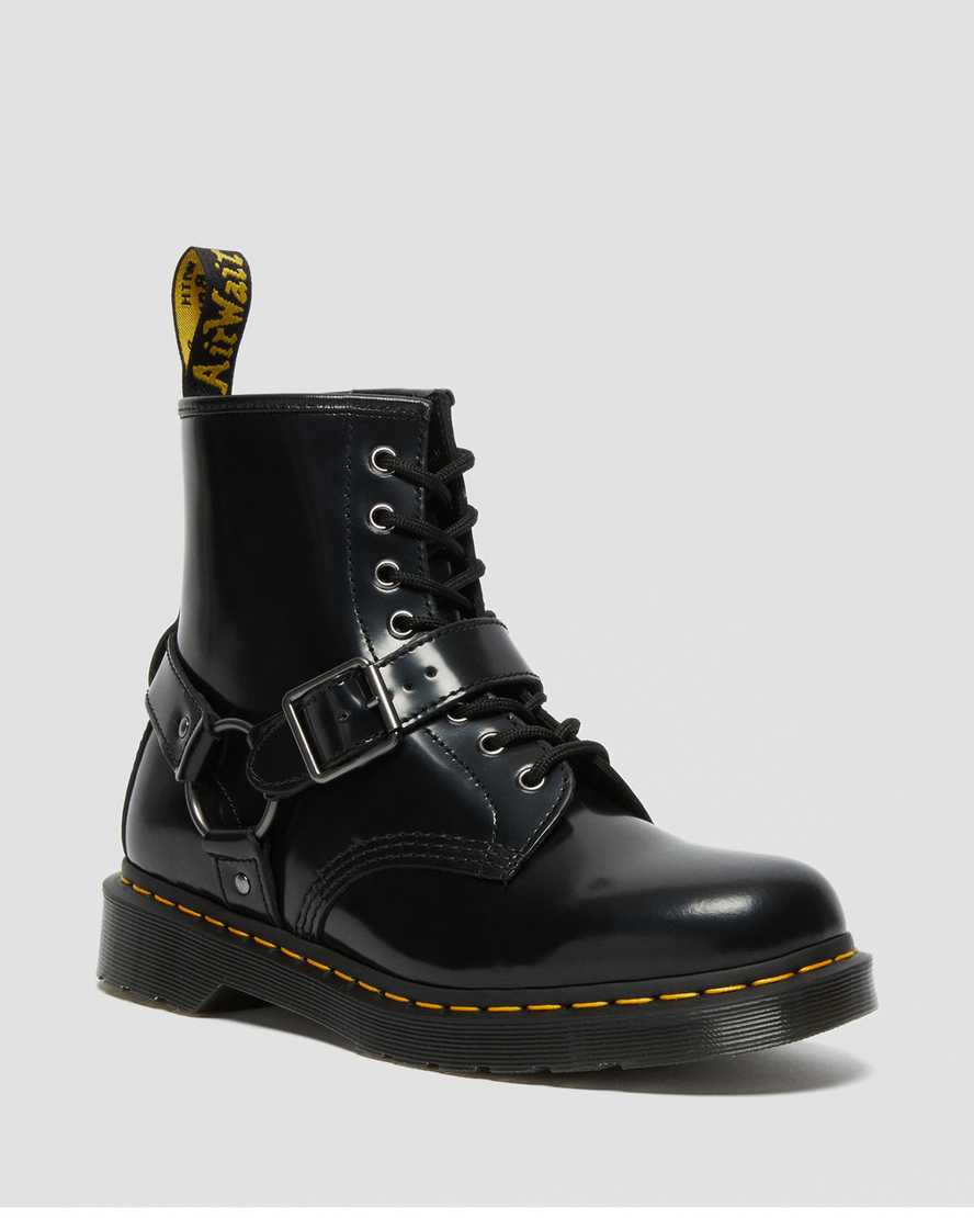 Dr. Martens 1460 Harness Lær Snørestøvler Dame Svart [8795EUTMS]